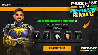 FREE FIRE INDIA PREREGISTER REWARDS🇮🇳 [upl. by Dnarud]