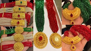 Traditional Nepali Gold Jewellery Pahadi मंगलसूत्र Bengali Gold Chokers Designs With Weight [upl. by Beverle262]