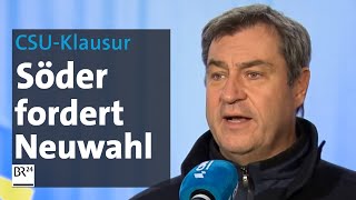 CSUKlausur Söder fordert Neuwahl  BR24 [upl. by Anileba303]