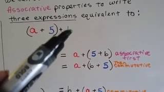 Algebra I 14c Use Commutative and Associative properties together [upl. by Llewen]