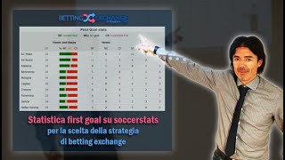 Statistica first goal su soccerstats per la scelta della strategia di betting exchange [upl. by Annoda983]