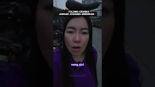 harus hatihati ya guys 😂🤣 cicibarbar jogging sendirian fakesituation trendingvideo fyf [upl. by Adalie]