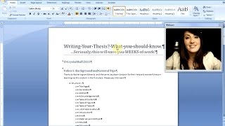 Writing Your Thesis Video 1  Background and General Tips [upl. by Henrie348]