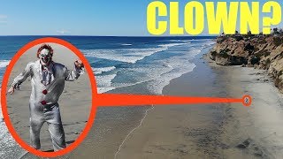 you wont believe what my drone caught on camera at clown state beach  scary killer clown sighting [upl. by Nnorahs]