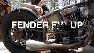 Sportster Chopper Fixing the Hardtail Fender [upl. by Oswin]