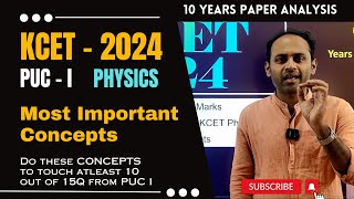 KCET 2024 PHYSICS  1st PUC  Weightage  Important Concepts kcet physics [upl. by Laval]