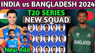 Bangladesh Tour Of India T20 Series 2024  Team India T20 Squad vs Ban  Ind vs Ban T20 Squad 2024 [upl. by Ahsitak]