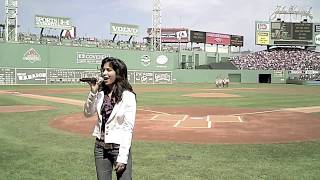 Star Spangled Banner at Fenway Park  Sheena Melwani [upl. by Dnalyar789]