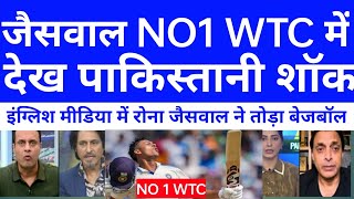 Pak Media Crying Yashasvi Jaiswal NO 1 In WTC [upl. by Felicie]