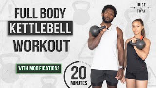 20 Minute Full Body Kettlebell Workout With Modifications [upl. by Kimitri492]