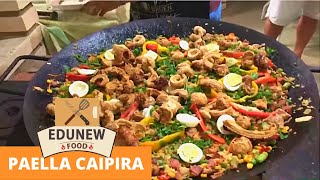 COMO FAZER UMA PAELLA CAIPIRA NO FOGÃƒO A LENHA E DISCO DE ARADO  EDUNEW FOOD [upl. by Soisatsana]