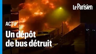 Violences après la mort de Nahel  douze bus incendiés dans la nuit à Aubervilliers [upl. by Bluh621]