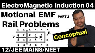 ElectroMagnetic Induction 04  Motional EMF 2 II Conceptual RAIL Problems in Motional EMF JEENEET [upl. by Murat485]