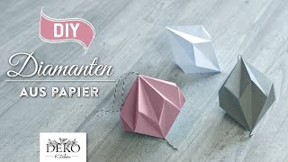 DIY hübsche PapierDiamanten selber machen How to Deko Kitchen [upl. by Sinnel532]