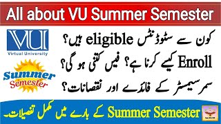 VU Summer Semester 2024  All about Summer Semester in Virtual University  RulesExamFee Structure [upl. by Kcirdor]