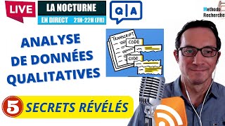 🎙LIVE  5 Secrets de lAnalyse de Données Qualitatives [upl. by Finnie]