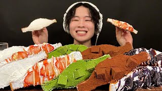 ASMR 5種類のホイップ揚げサンドを食べる‼️【咀嚼音mukbang大食い】 [upl. by Agnesse]