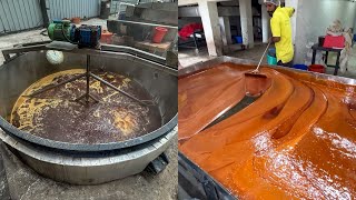 Thickest jaggery making from fresh sugarcanes [upl. by Misak]