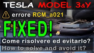 Errore RCMa021 Che guasto è come possiamo ripararlo ed evitarlo Tesla Model 3Y DIY [upl. by Xad765]