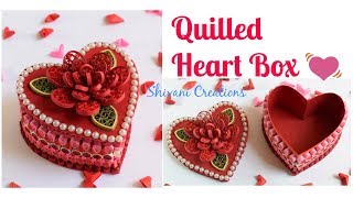 Quilled Heart Box DIY Valentines Day Gift [upl. by Trudey]