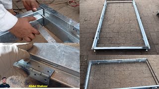 how to make metal door frame  iron door frame  steel door frame iron door making  abdul shakoor [upl. by Hedgcock809]