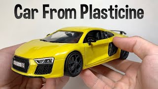 Tutorial how to make a car Audi R8 from plasticine clay [upl. by Daph598]