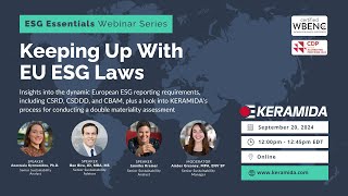 ESG Essentials Webinar  Keeping Up With EU ESG Laws [upl. by Eivi55]