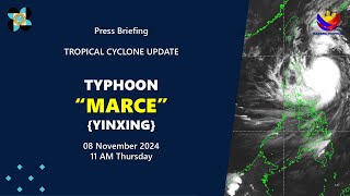 Press Briefing Typhoon MarcePH Yinxing at 11 AM  November 08 2024  Friday [upl. by Neltiak812]