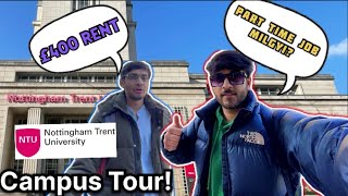 NOTTINGHAM TRENT UNIVERSITY Campus Tour Student Review  NTU Vlog  Room rent in Nottingham [upl. by Corrie321]