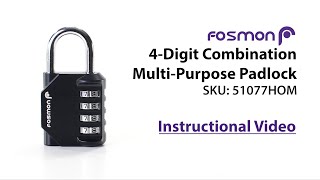 4Digit Combination MultiPurpose Padlock 51077HOM Instructional Video [upl. by Yorgos675]