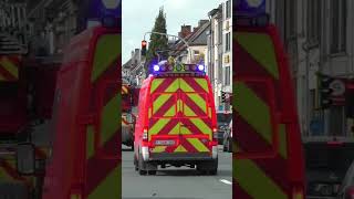 Uitruk volvo ladderwagen en signalistiewagen brandweer gent naar horizontale evacuatie [upl. by Hardden373]