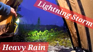 Camping In Extreme Heavy Rain Storm Thunder And Lightning Trapped Inside If Tent [upl. by Maynard]