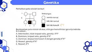 Berdasarkan peta silsilah di atas sifat gen hemofili dari genotip individu II2 adalah [upl. by Clevie]