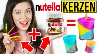 DIY NUTELLA PINTEREST DUFTKERZE aus STIFTEN im LIVE TEST ÜBERRASCHENDES ERGEBNIS [upl. by Capriola]