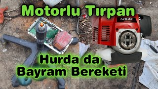 Hurda Motorlu Ot Makinesi Hardisk İlaçlama Pompası Hurdalıkta Bayram Bereketi [upl. by Einnad]