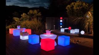 30cm 40cm cube plastic LED glow cube lighting cube chair seat [upl. by Elletsyrc687]