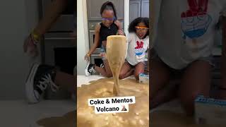 Kids Make Coke amp Mentos Volcano 🌋 😱👩🏽‍🔬 shorts [upl. by Florin609]