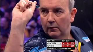 2015 World Darts Championship FINAL Anderson vs Taylor pt 2 [upl. by Enomrej897]