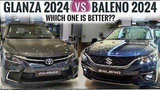 Maruti Baleno 2024 vs Glanza 2024 Which is better  Toyota Glanza 2024 vs Baleno 2024 Comparison [upl. by Heywood57]