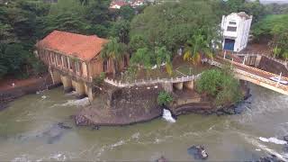 Belas imagens de drone  Rio Mogi Guaçu  Cachoeira de Emas  Pirassununga SP [upl. by Amoihc]