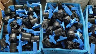 PVC Double Union Ball Valve Unassembled Both Sides Joints by HONGKE Valve Factory Production [upl. by Jobina]