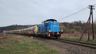 SM42678 z transportem DM90 do Zagórza i 6Dg149 z cysternami w Jedliczu 03032024 [upl. by Irah]