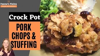 Crock Pot Pork Chop with Fruit Stuffing  Crock Pot Pork Chop Recipe [upl. by Veda354]