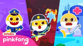 Transformación de Trabajos de Tiburón Bebé  👮🏼¿Qué quieres ser🧑🏼‍🚒  Pinkfong en español [upl. by Ha339]