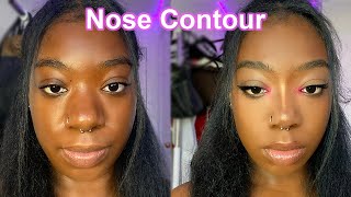 How To Contour Your Nose For Beginners ♡ dark skin friendly ♡ [upl. by Anavahs]