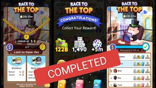 Race to the top Monopoly go tournament completed  Day 1 Monopoly go gameplay  5th January [upl. by Kei1]