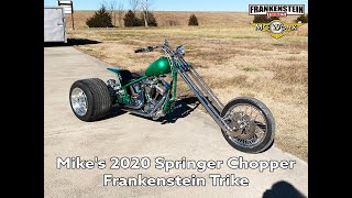 Mikes 2020 Custom Springer Chopper Trike  Frankenstein Trikes  MC Worx [upl. by Ultun]