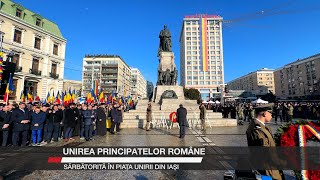 Unirea Principatelor Române sărbătorită în Piața Unirii din Iași [upl. by Willey559]