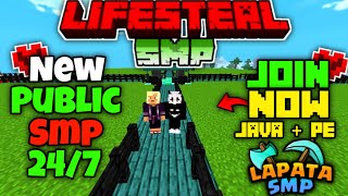 🎉 Join Best Lifesteal Public Smp Server For Minecraft 📌  Java  PE  247 Online  Free To Join 🔥 [upl. by Eusadnilem]