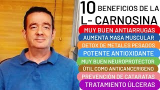 10 BENEFICIOS DE LA L CARNOSINA MÁS MASA MUSCULAR ANTIOXIDANTE ANTIARRUGAS DETOXIFICANTE CATARATAS [upl. by Loveridge]